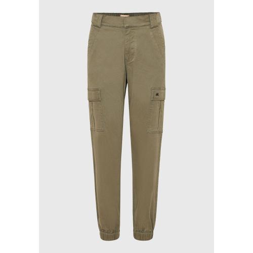 Women's High-Rise Cargo Pants with Cuffed Hem