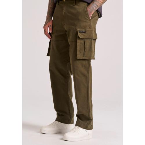 Men's Loose Fit Cargo Pants in Jacquard Weave with Multiple Pockets