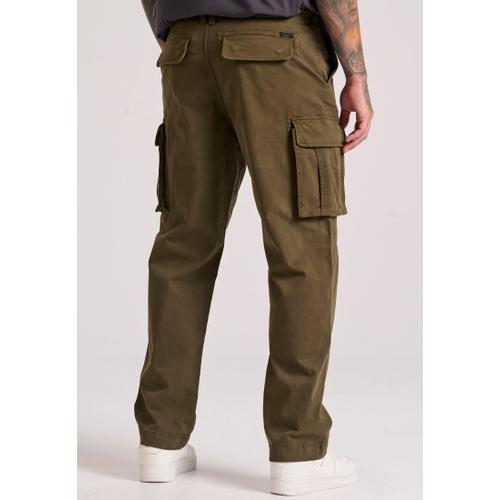 Men's Loose Fit Cargo Pants in Jacquard Weave with Multiple Pockets