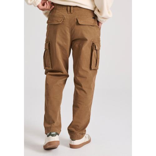 Men's Loose Fit Cargo Pants in Jacquard Weave with Multiple Pockets