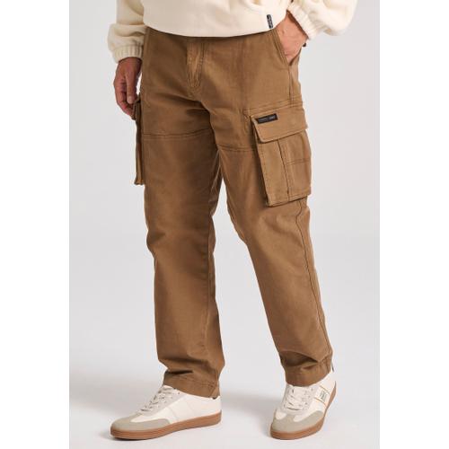 Men's Loose Fit Cargo Pants in Jacquard Weave with Multiple Pockets