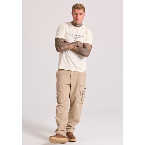 Men's Short Sleeve Round Neck Chest Printed T-Shirt with Classic Fit