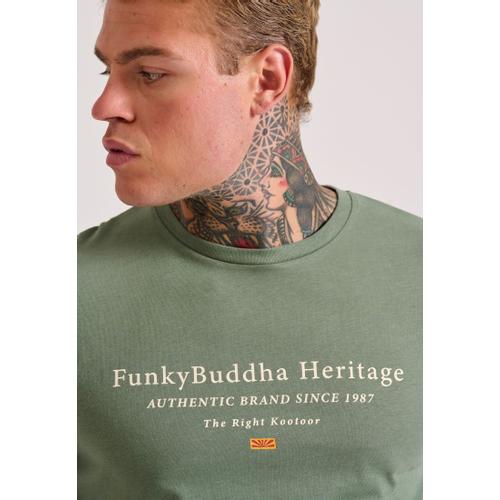 Men's Short Sleeve Round Neck Chest Printed T-Shirt with Classic Fit