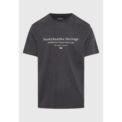 Men's Short Sleeve Round Neck Chest Printed T-Shirt with Classic Fit