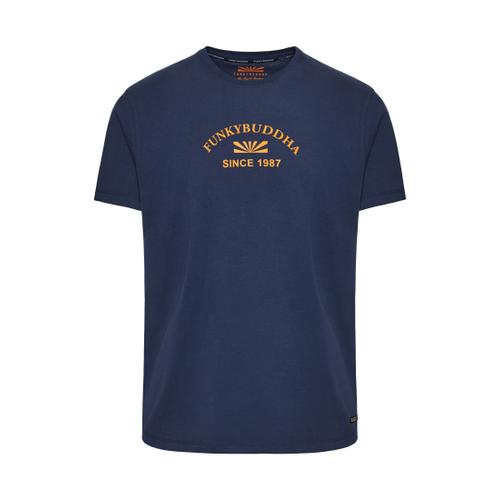 Men's T-shirt with Print on the Chest, Round Neck and Short Sleeves