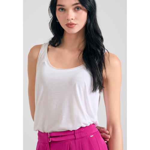 Women’s Viscose Tank Top in Plain Colour with Crew Neck