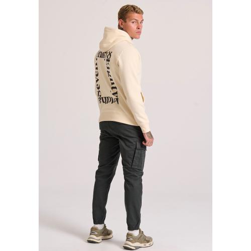 Men's Relaxed Fit Hoodie with Back Graphic Print and Kangaroo Pocket