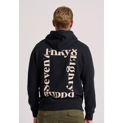 Men's Relaxed Fit Hoodie with Back Graphic Print and Kangaroo Pocket