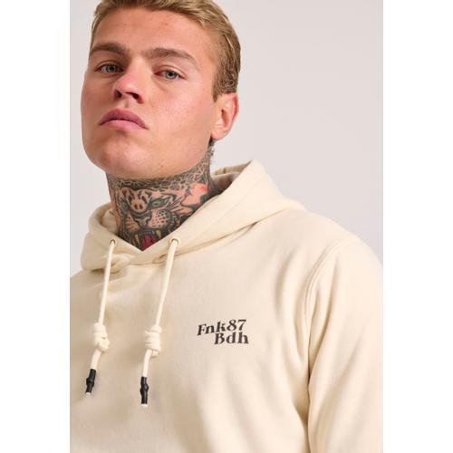 Men's Relaxed Fit Hoodie with Back Graphic Print and Kangaroo Pocket