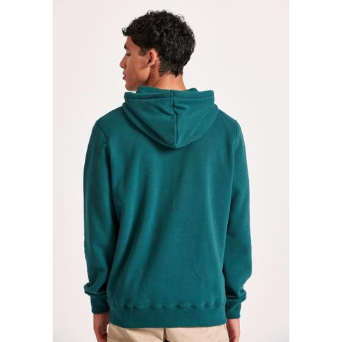 Men's Chest Printed Overhead Hoodie with Kangaroo Pocket