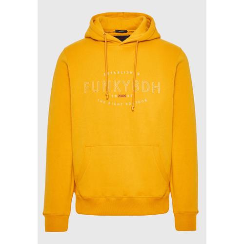 Men's Chest Printed Overhead Hoodie with Kangaroo Pocket