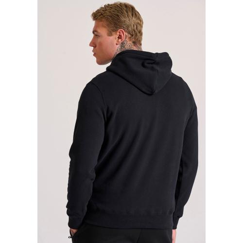 Men's Chest Printed Overhead Hoodie with Kangaroo Pocket