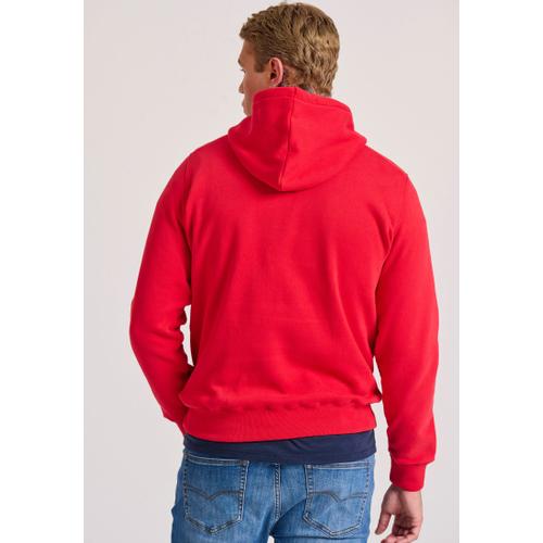 Men's Chest Printed Overhead Hoodie with Kangaroo Pocket