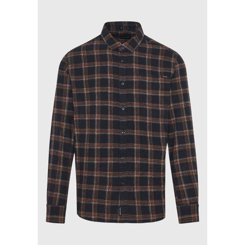 Men’s Flannel Plaid Shirt with Chest Pocket, Regular Fit & Classic Collar
