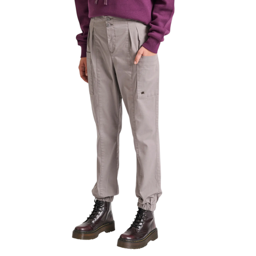 Women’s Cargo Pants with Double Pleat, Cuffed Hem and Functional Pockets