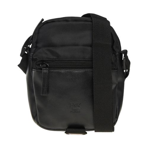 Men's Eco-Leather Shoulder Bag with Zippered Compartments