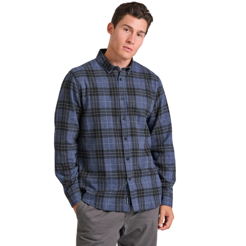 Herren Flanell Karohemd mit Button-Down-Kragen