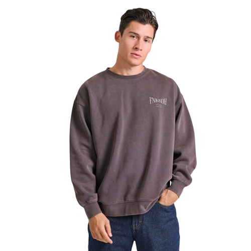 Men's Oversized Garment Dyed Sweatshirt with Print on the Back
