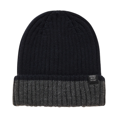 Herren Zwei-Ton Strickmütze und Stylisch mit Geripptem Bündchen