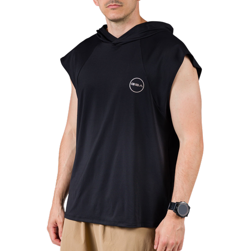 Ανδρικό Αμάνικο T-Shirt με Κουκούλα & Φαρδιά Ανοίγματα στα Μανίκια