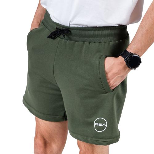 Short 3/4 Homme En Coton Avec Taille Élastique & Poches Latérales