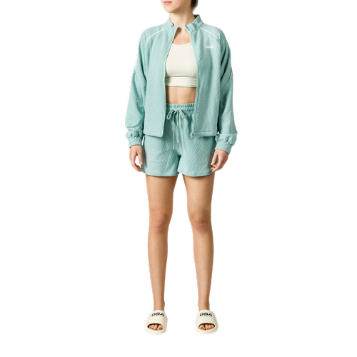 Γυναικεία Ζακέτα με Σχέδιο Chevron & Ψηλό Γιακά