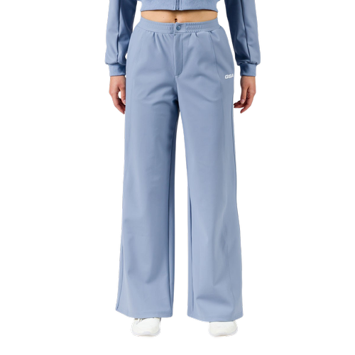 Pantaloni da Donna a Gamba Larga con Vita Leggermente Alta e Tasche Laterali