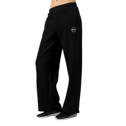 Pantaloni Fleece da Donna a Gamba Larga con Vita Elasticizzata e Tasche Laterali