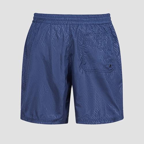 Men's All Over Logo Mid Rise Regular Fit Swim Trunks
