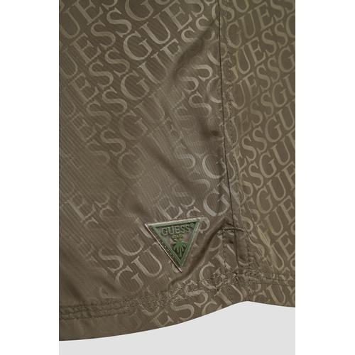 Men's All Over Logo Mid Rise Regular Fit Swim Trunks