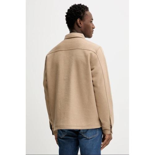 Men's Wool Blend Overshirt with Regular Fit