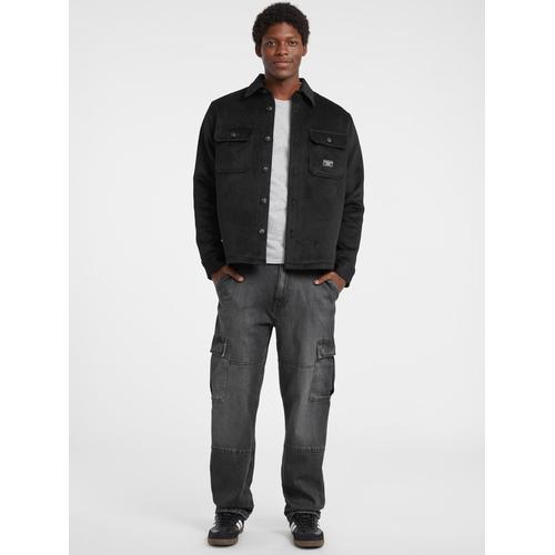 Men's Wool Blend Overshirt with Regular Fit