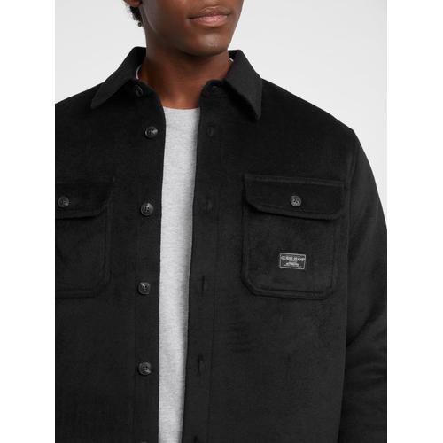 Men's Wool Blend Overshirt with Regular Fit