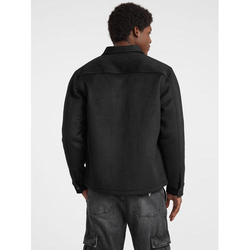 Men's Wool Blend Overshirt with Regular Fit