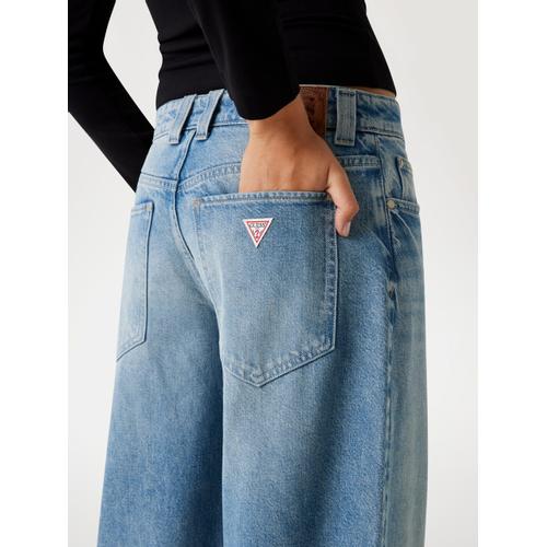 Women's Loose-Leg Baggy Balloon Jeans with Mid-Rise Waist
