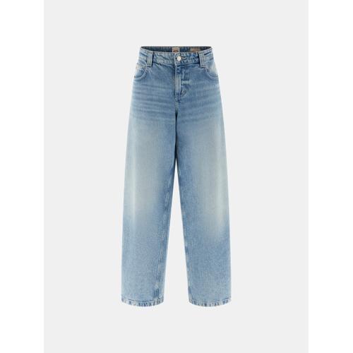 Women's Loose-Leg Baggy Balloon Jeans with Mid-Rise Waist