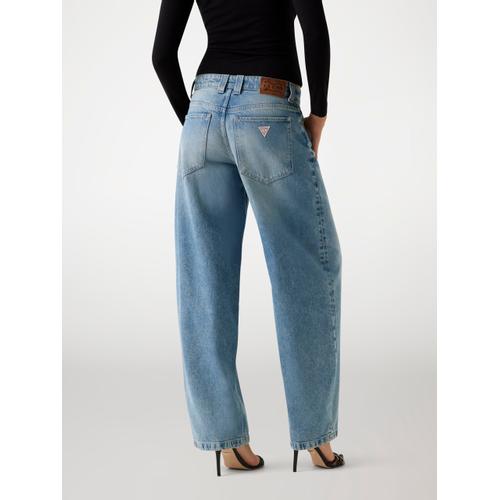 Women's Loose-Leg Baggy Balloon Jeans with Mid-Rise Waist