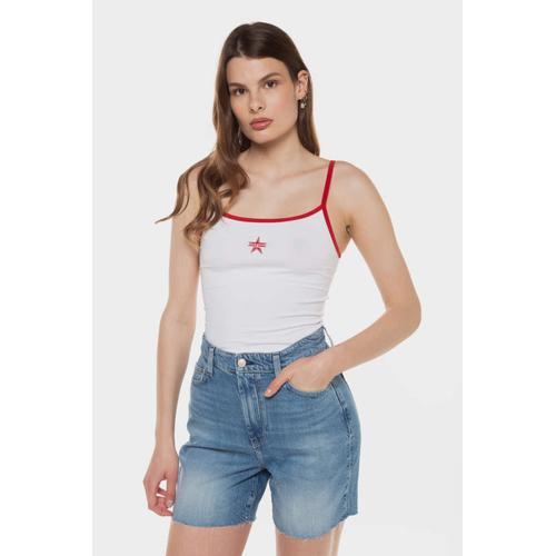 Women's Star Crop Sleeveless Top with Square Neckline