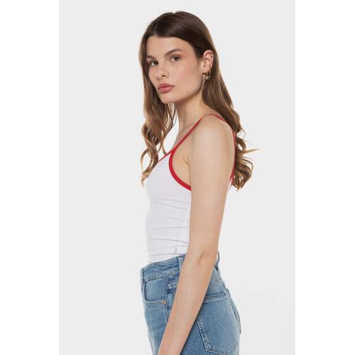 Women's Star Crop Sleeveless Top with Square Neckline