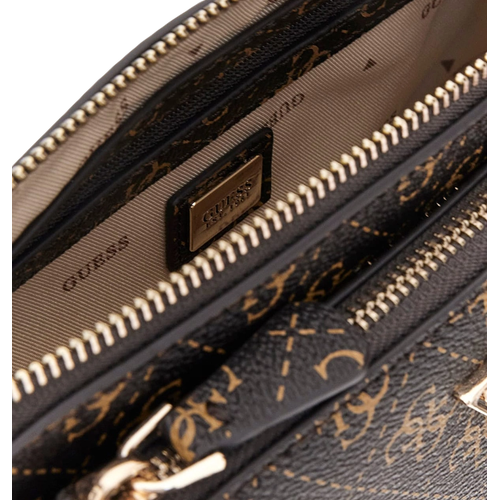 Women's 'Noelle II' Crossbody Bag with Monogram Design and Silver Chain Strap