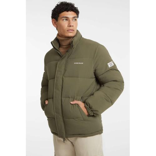 Men's Puffer Jacket with Full Zip Closure and Practical Side Pockets
