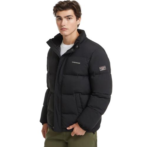Men's Puffer Jacket with Full Zip Closure and Practical Side Pockets