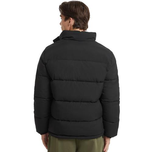 Men's Puffer Jacket with Full Zip Closure and Practical Side Pockets