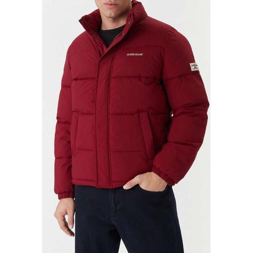 Men's Puffer Jacket with Full Zip Closure and Practical Side Pockets