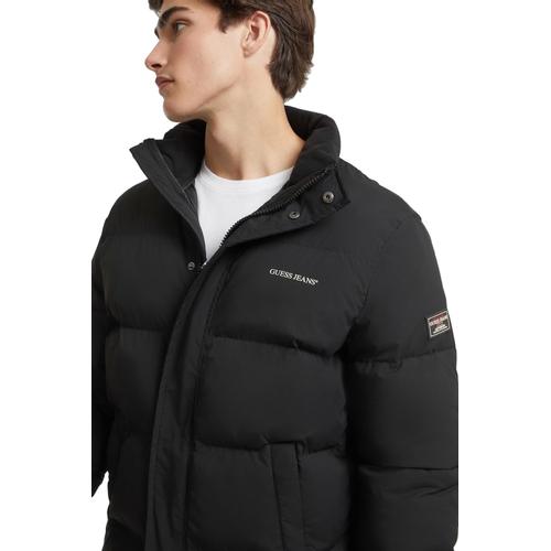 Men's Puffer Jacket with Full Zip Closure and Practical Side Pockets