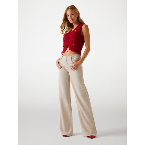 Women's Sexy Palazzo Trousers with Triangle Logo Detail
