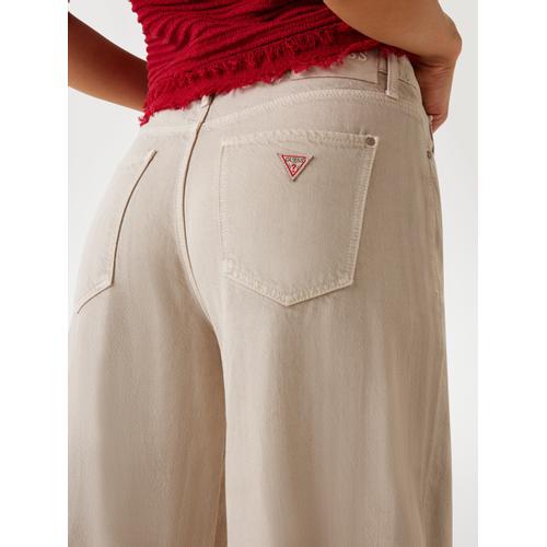 Women's Sexy Palazzo Trousers with Triangle Logo Detail