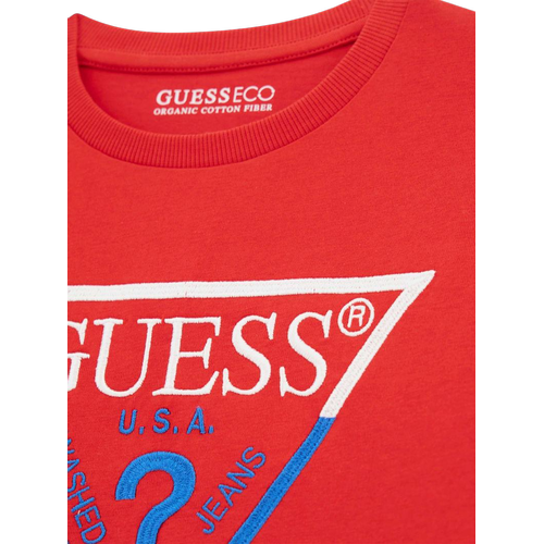 Kids' Long Sleeve Cotton T-shirt with Bold Triangle Design