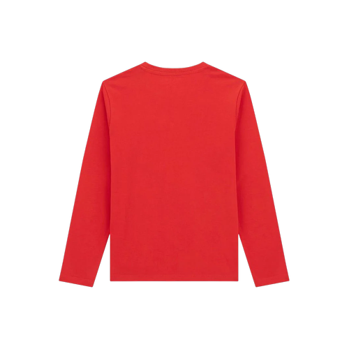 Kids' Long Sleeve Cotton T-shirt with Bold Triangle Design