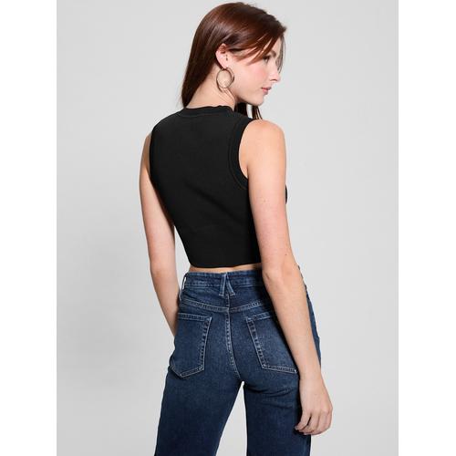 Women's Alexia Sleeveless Rib Cropped Top with Slim Fit